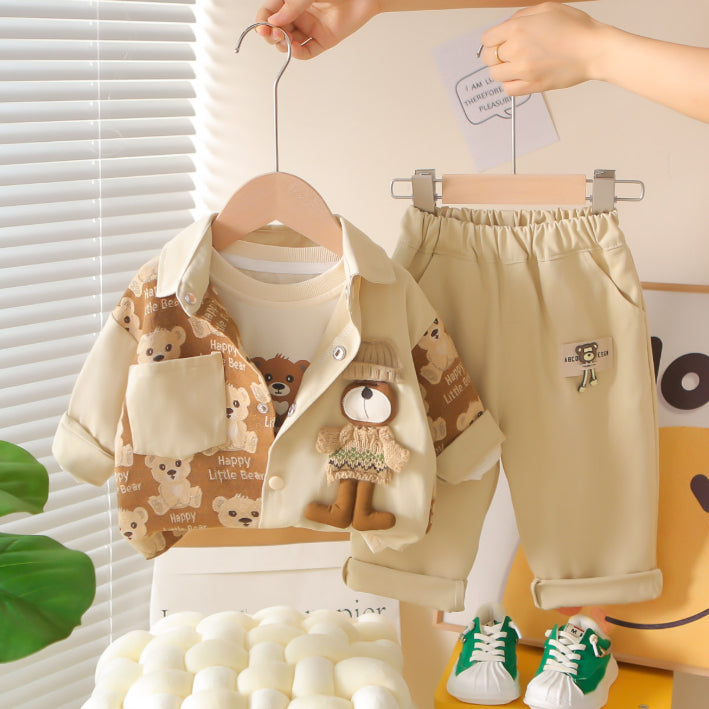3-Piece Kids Bear Outfit β Beige (1-5 Years)